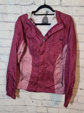 Sierra Designs Women's Pink Hooded Lightweight Windbreaker Rain Jacket, M